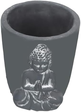 Toyvian Cement Buddha Statue Succulent Planter for Home Gardening Decor by Toyvian