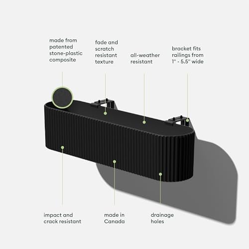 Veradek Demi Series Railing Planter - Round Window Box with Bracket - Image 2