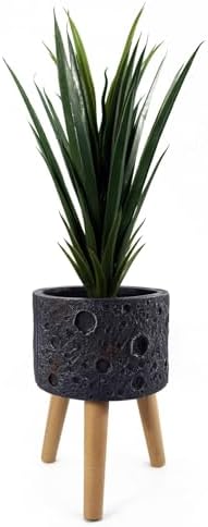 Leaf Large Planters Plant Pots, Fibreglass, 35cm Lunar Black - Image 2