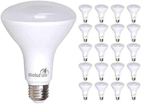 Bioluz LED 20 Pack BR30 LED Bulbs, Indoor Flood Lights 90+ CRI 65W Equivalent uses 7.5W 4000K Cool White 650 Lumens, E26 Base Dimmable Instant On Interior Home UL Listed FCC RoAS Title 20 Certified by Bioluz+LED