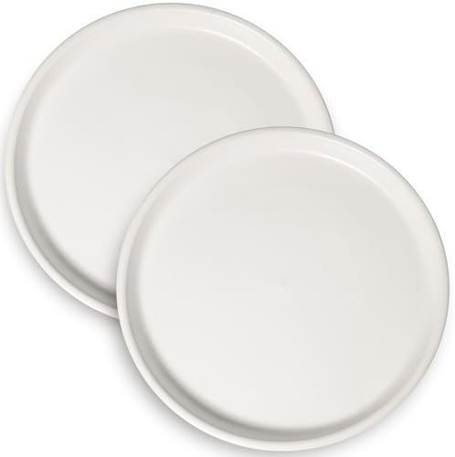 Plant Water Catcher Trays - Ceramic Plant Saucers 12 Inch Plant Trays for Indoors No Holes Plant Drip Trays Drainage Decorative Flower Pot Saucers Large Plant Dishes 2 Pack White by EPFamily