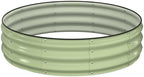 Winpull Raised Garden Bed Kit, 4x4x1 ft Round Galvanized Planter Box Outdoor with Safety Edging, Large Metal Raised Beds for Gardening Vegetables Flower Fruits (Avocado Green) by Winpull