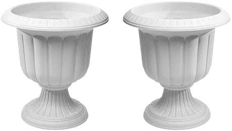 Novelty Classic Urn Garden Pot/Planter, Plastic ( Pack of 2) (Stone, 19")2 by Novelty