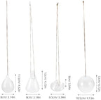 Kisangel 4pcs Hanging Glass Planter- Clear Flower Vase - Hanging Terrarium Globe DIY Air Succulent Planter for Windowsill Outdoor Garden Decor - Image 2