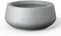 Kante Small Round Shallow Pale Gray Concrete Planter 12.5" Dia, Outdoor by Unknown