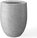 Kante 21.7" Tall Concrete Planter, Large Round Bullet Pot, Pale Gray by Unknown