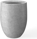 Kante 21.7" Tall Concrete Planter, Large Round Bullet Pot, Pale Gray by Unknown
