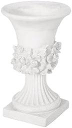 Merax 19.5 Inches Tall MGO Garden Urn Planter, Lightweight Concrete Urn for Flowers, Herbs & Succulents, Indoor & Outdoor Decorative Pot, Antique White - Image 5