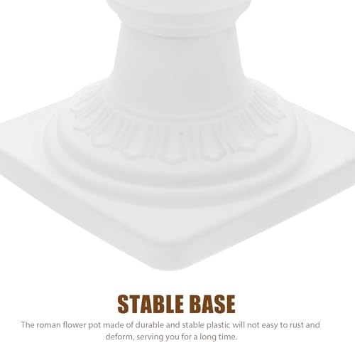 Abaodam 2pcs Urn Planter Flowerpot Flower Stand for Wedding Flower Pots Indoor Front Door Decorations Pots for Plants Tall Planter Outdoor Vase White, 6.7X5.5X5.5in - Image 5