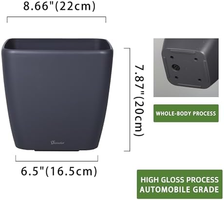 Dexceder 9x8 Self Watering Planter (Slate Gray Matte) - Image 3