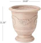 Merax 21.26" H MGO Flower Urn Planter with Drainage, Beige - Image 2