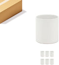 WGVI Matte White Ceramic Cylinder Vase Width 3.75" Height 4", Flower Arrangements, Candle Holder, Terrarium Planter Pot, Tabletop Storage Container Organizer Pen Brush Holder, Bulk Wholesale, 6 Pcs by WGVInternational-OpusGlassware