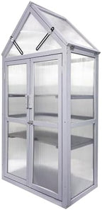 Mini Greenhouse Kit Outdoor Small Green House, Wood, Plant Stand for Indoor G Patio Balcony Apartments Porch Terrace Outsid Accessories, UV Resistant, Gray - Image 7