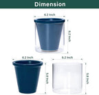 D'vine Dev Self-Watering Blue Terracotta Planter, 6 in, 2-Pack, 37-Y-B-4 - Image 2