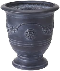 Merax 2 Set 21.26" H MGO Flower Urn Planter with Drainage, Antique Black - Image 4