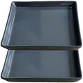 Square Ceramic Plant Saucer Tray 2 Pcs 6 7 8 Inch Grey, 8" OD x6.7 ID x1.2 Deep, Sturdy Heavy Duty Glazed Planter Drip Flower pots with Catch Basin for Indoor Outdoor Plants(8" Grey) by Unknown