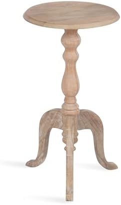 Kate and Laurel Tourneaux Traditional Wooden Round Side Table; 16 x 26; Light Natural; Elegant Vintage Pedestal Table for Use as Living Room End Table; Indoor Plant Stand; or Bedroom Nightstand by KateandLaurel