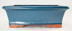 Rectangular Bonsai / Succulent Pot + Tray + Mesh 10x 8x 3 - Washed Blue - Image 3