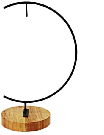 YY YEARCHY 11-inch Ornament Display Stand with Wooden Base Metal Hook Tabletop Holder for Hanging Glass Globe Ball Gifts(4, Black) by YYYEARCHY