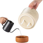 6 Inch Ceramic Self Watering Planter with Drainage Hole, Brush - Image 3