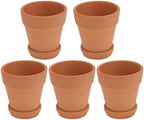 VICASKY Red Clay Succulent Planter Pots with Drainage Saucers, 8x8cm Terracotta Flower Containers for Indoor Outdoor Gardening, 5pcs Breathable Clay Nursery Pots Set by Unknown