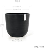 Ecopots Oslo Round Flower Planter, Dark Grey, 17.75" - Image 3