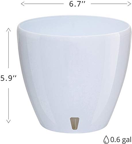 Gardenera 6.7" Deco Self Watering Pots for Indoor Plants in Jade (Set of 3) - Decorative Flower Pot with Water Level Indicator and Drainage Cartridge for All House Plants, Flowers and Herbs - Image 2