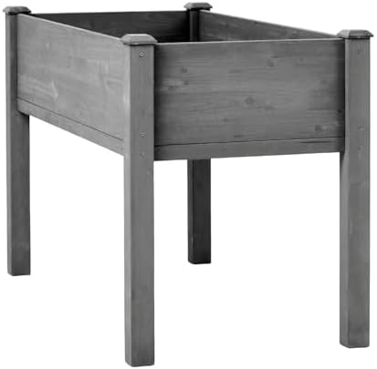 48x24x30 Raised Garden Bed with Legs, Elevated Wooden Planter Box with Liner for Flowers, Vegetable, Suitable for Outdoor, Patio, Balcony, Backyard, Grey - Image 6