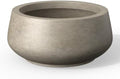 Kante Small Round Shallow Weathered Concrete Planter 12.5" Dia, Outdoor by Unknown