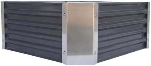 32" Lx32 Wx10 H Galvanized Raised Garden Bed 2.7x2.7x0.8ft Metal Planter Box Dark Grey Large Metal Oval Patio Kit Planting Bed Suitable for Outdoor Backyard Plant Flower Vegetable Fruit - Image 4