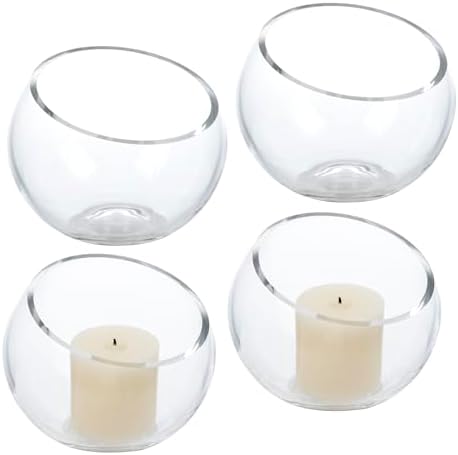 MyGift 5 Inch Clear Glass Round Bowl Air Plant Terrariums, Set of 4 - Image 6