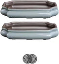 10-Inch Shallow Bonsai Pots, Water Glaze Blue, 2-Piece Set by HUOMUSIR
