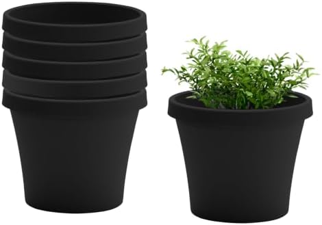 Bloem Terra 10" Plastic Planter, 2 Gallon, Black, 6-Pack by Bloem
