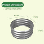Galvanized Garden Bed Kit for Vegetables/Herbs/Flowers, Raised Planter Box, Outdoor, 2 Pack 2x2x1 Ft - Image 2