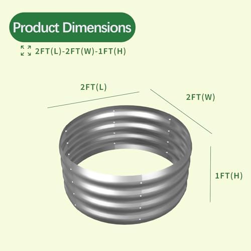 Galvanized Garden Bed Kit for Vegetables/Herbs/Flowers, Raised Planter Box, Outdoor, 2 Pack 2x2x1 Ft - Image 2