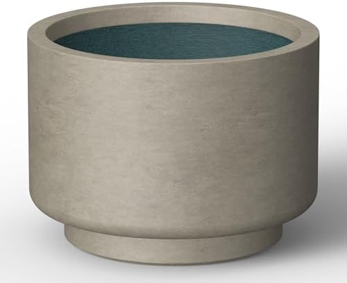 Kante Weathered Concrete Planter 12.6" Dia All-Weather Round Accent Pot by Unknown