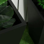Outsunny 2-Pack Outdoor Planter Set with Drainage Holes, 22in & 18in, Black - Image 7