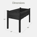 Best Choice Products 48x24x30in Raised Garden Bed, Elevated Wood Planter Box Stand for Backyard, Patio, Balcony w/Bed Liner, 200lb Capacity - Black - Image 2