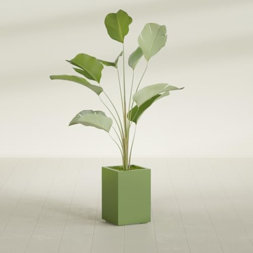 Greenline Leo Tall Rectangular Fiberglass Planter, Outdoor Planter Box - Image 4