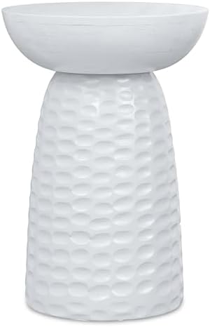 SIMPLIHOME Boyd 13" Wide Solid Wood Round End Table in White - Image 6
