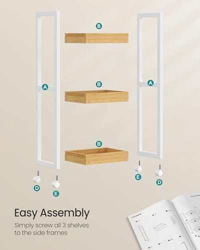 SONGMICS Bamboo Bathroom Shelf, 3-Tier Adjustable Plants Rack - Image 7