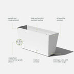 Veradek Pure Series Midori Planter - Wide Outdoor Planter - Image 3