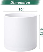 D'vine Dev 2-Pack White Plastic Planters with Saucers, 10 in, 74-Z-N-1 - Image 2
