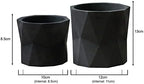 Olly & Rose Designer Geometric Ceramic Black Plant Pot Succulent Pots Cactus Planters Set 2 Indoor Outdoor Small Flower Pot Set Charcoal - Image 6