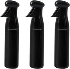 Hand Press Spray Bottle Sleek Modern Design 3pcs with Big Capacity Glass and Abs Material, Dishwasher Safe Long-term Storage Solution Black for Home and Salon Use by BUGUUYO