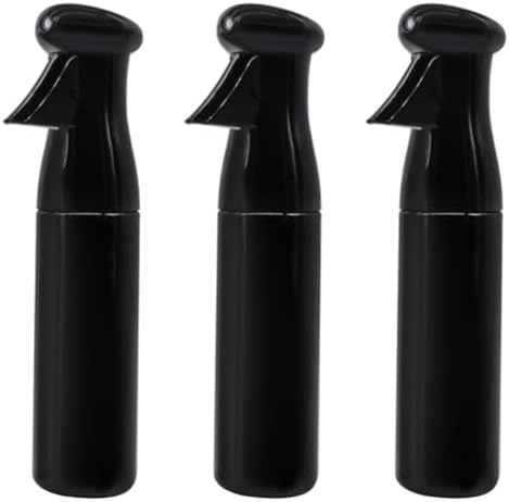 Hand Press Spray Bottle Sleek Modern Design 3pcs with Big Capacity Glass and Abs Material, Dishwasher Safe Long-term Storage Solution Black for Home and Salon Use by BUGUUYO