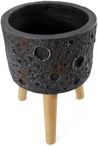 Leaf Large Planters Plant Pots, Fibreglass, 35cm Lunar Black - Image 4