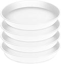 4 Pack of 16 inch Plant Saucer (13.5" Base), Heavy Duty Plastic Plant Tray for Pots, Bird Bath Bowls, Plant Drip Saucers for Planter 14"/15"/16" (White) by Bleuhome