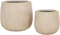 SAFAVIEH Outdoor Collection Kane Beige Cement Ficonstone Planter Pot Set of 2 by Unknown