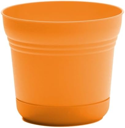 Bloem Saturn 14" Plastic Planter with Saucer, Mango, 4-Pack - Image 6